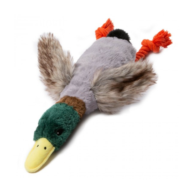 17inch Duck Multi Fur/ Rope Squeaker Toy 