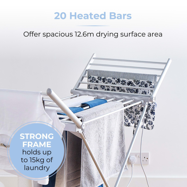 Tower T25003 Heated Winged Airer - Silver Model