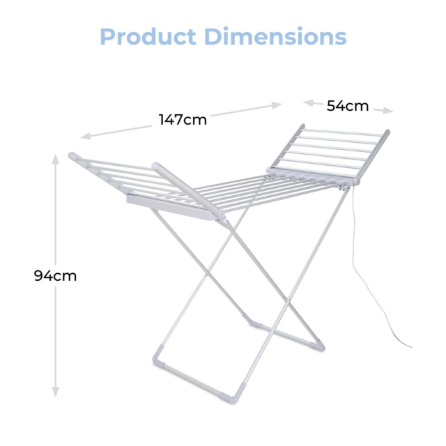 Tower T25003 Heated Winged Airer - Silver Model