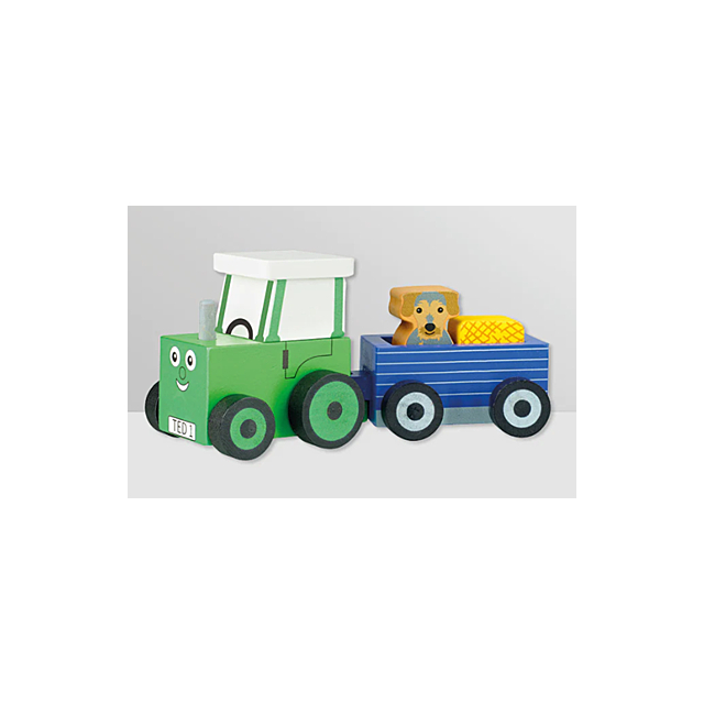 Tractor Ted Wooden Tractor + Trailer