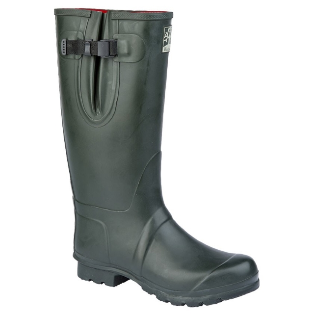 Woodland Neoprene Gusset Wellington - Dark Olive